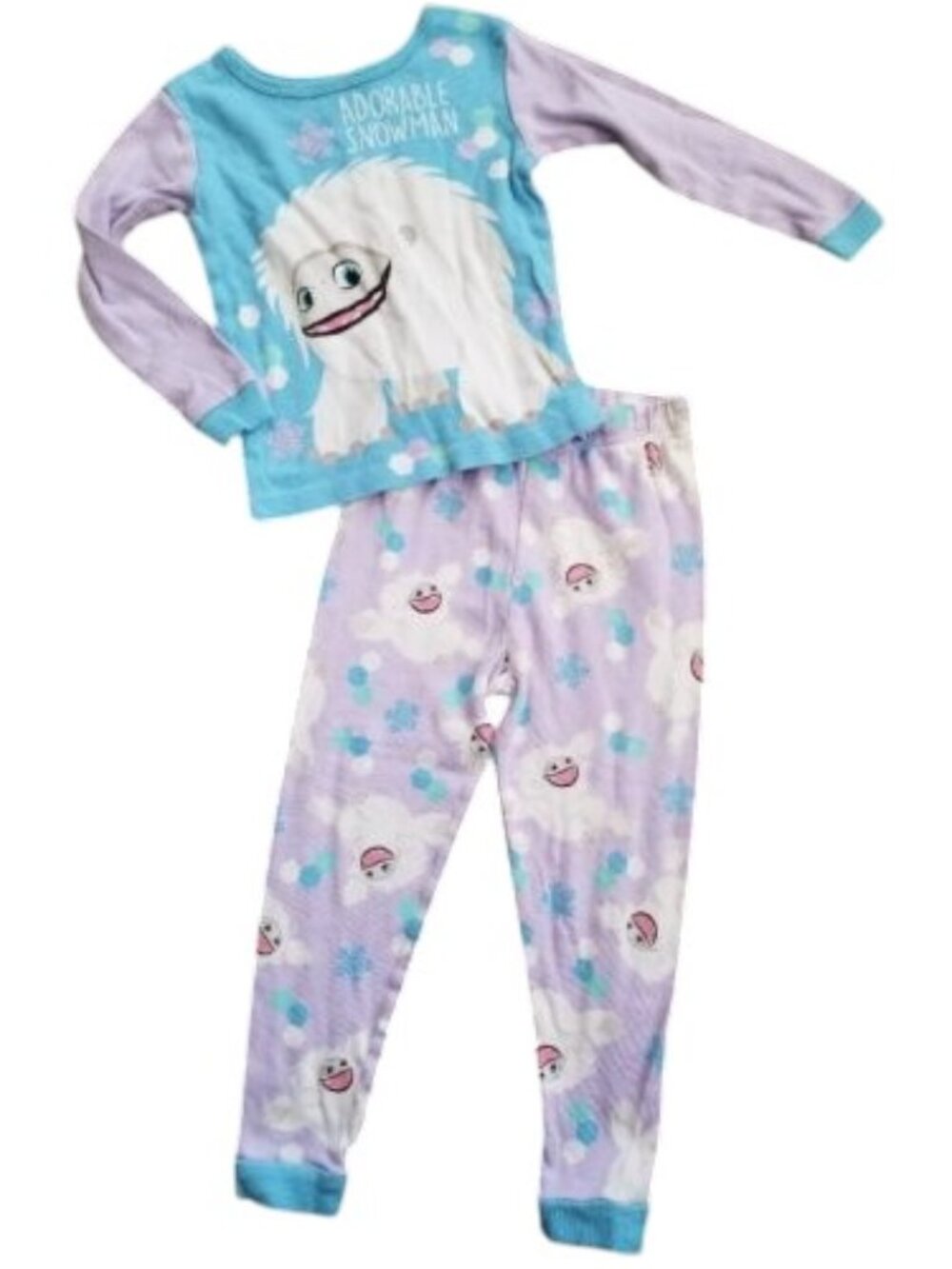 DREAMWORKS Abominable Snowman Long Sleeved Cotton Pajamas Girls Size 4